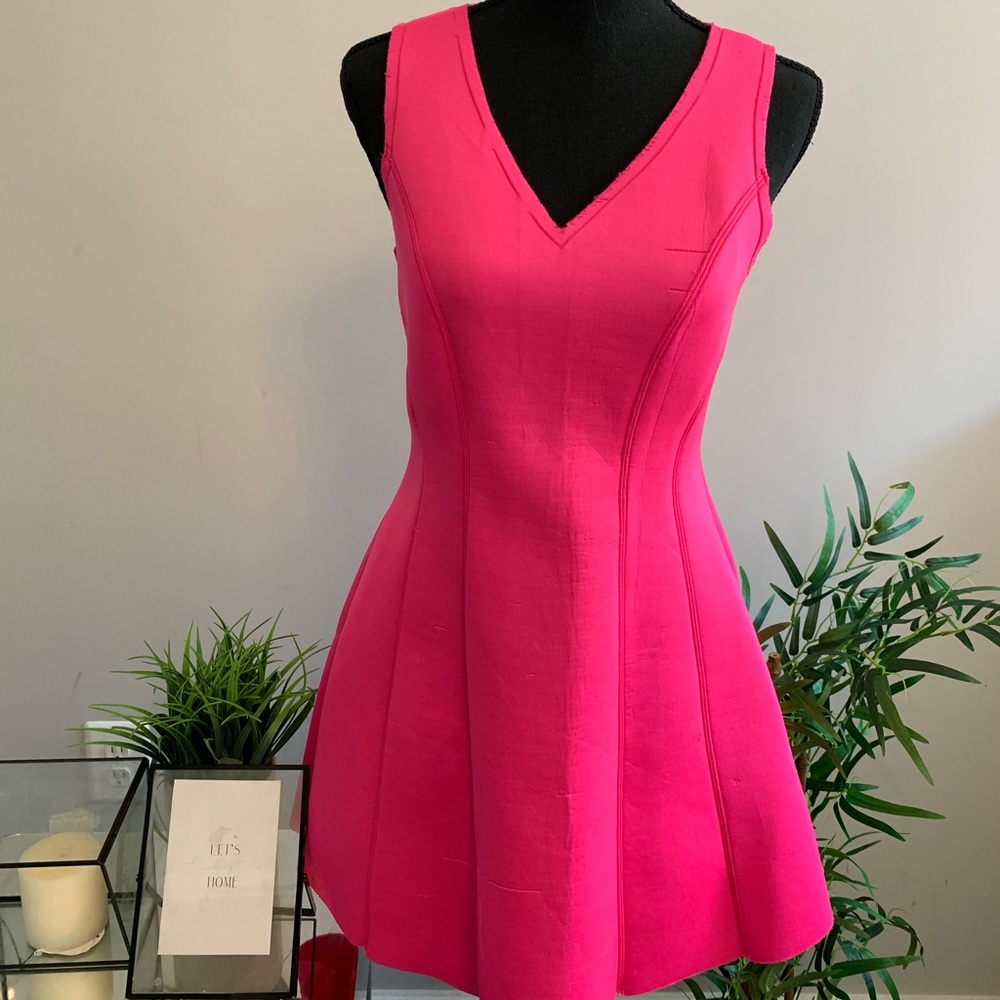 Neoprene Fit and Flare Sleeveless Summer Dress